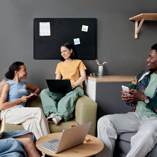 Bi-Office New Generation A9 Felt Board Black Surface Black Frame 90x60cm FA03098315