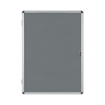 Bi-Office Enclore Felt Indoor Lockable Glazed Case 720x981x35mm Grey VT630103150