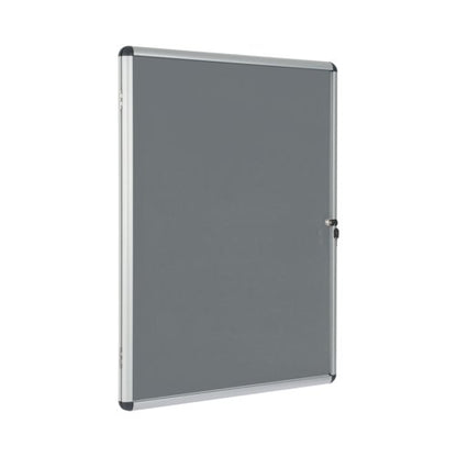 Bi-Office Enclore Felt Indoor Lockable Glazed Case 720x981x35mm Grey VT630103150