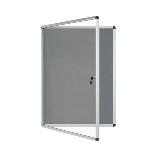 Bi-Office Enclore Felt Indoor Lockable Glazed Case 720x981x35mm Grey VT630103150