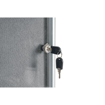 Bi-Office Enclore Felt Indoor Lockable Glazed Case 720x981x35mm Grey VT630103150