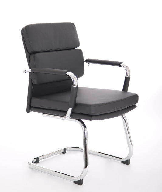 Advocate Visitor Chair Black Soft Bonded Leather With Arms BR000206