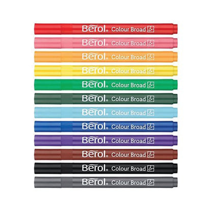 Berol Colour Broad Pen Water Based Ink Assorted (Pack of 42) S0375970