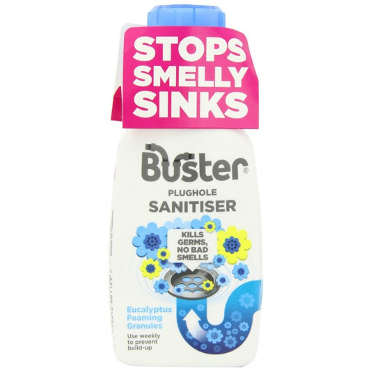 Buster Plughole Sanitiser Eucalyptus Foaming Granules 300g