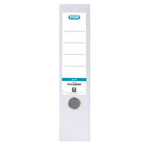 Elba 70mm Lever Arch File Plastic White A4 100102160