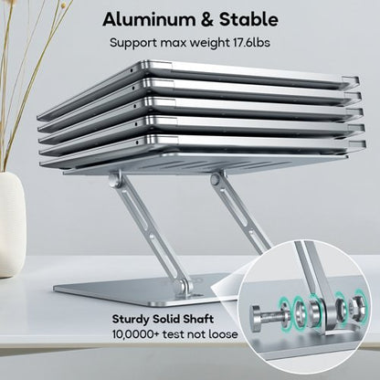 Contour Ergonomics Adjustable Aluminium Laptop Stand For Laptops Up To 17 Inches Silver CE10135