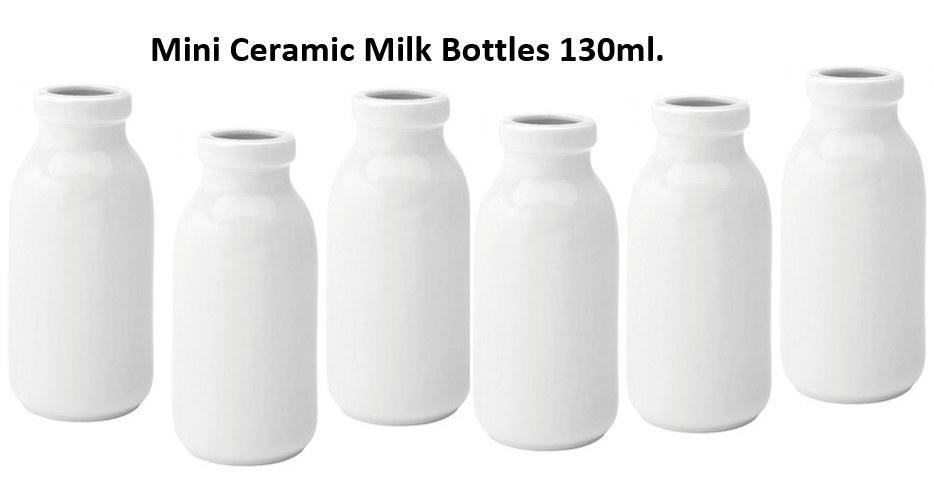 Orion Mini Ceramic Milk Bottles {130ml} Cafe Restaurant Catering Supplies