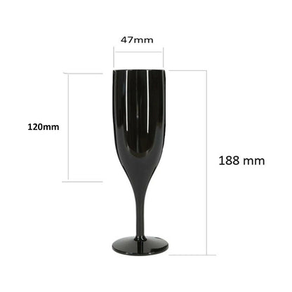 Belgravia Black Plastic Champagne Flutes Pack 6’s (3320)