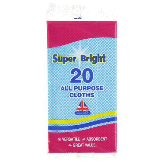 Super Bright All Purpose Cloths 20 Pack