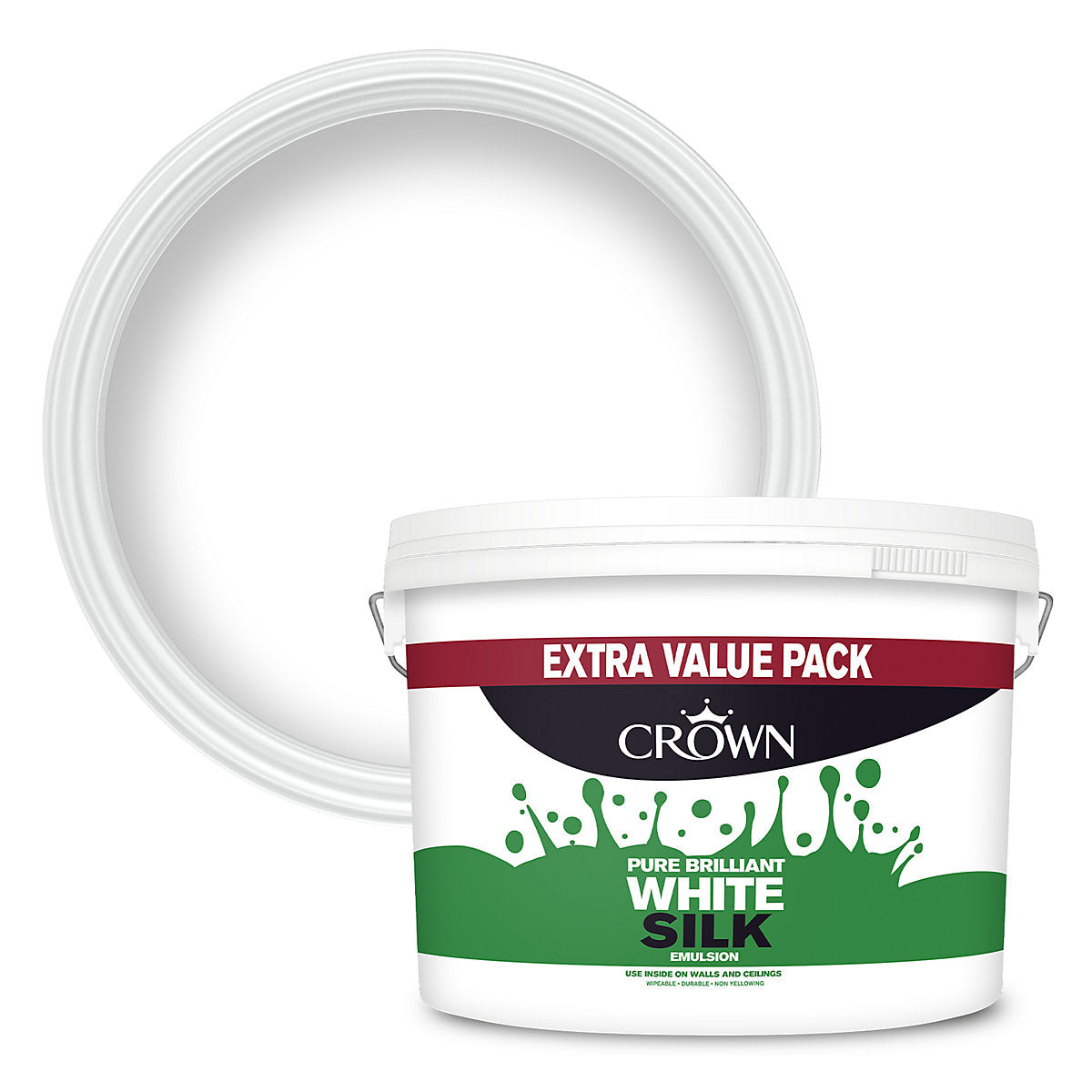 Crown Walls & Ceilings Emulsion Silk Pure Brilliant White - 7.5L
