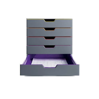 Durable VARICOLOR Desktop Organiser 5 Drawer Colour Coded Modular Storage A4+ 760527