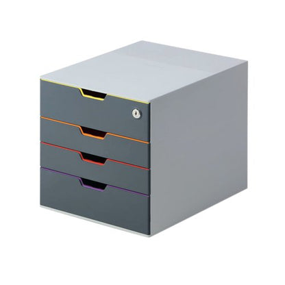 Durable VARICOLOR SAFE 4 Drawer Lockable GDPR Colour Coded Desktop Storage A4+ 760627