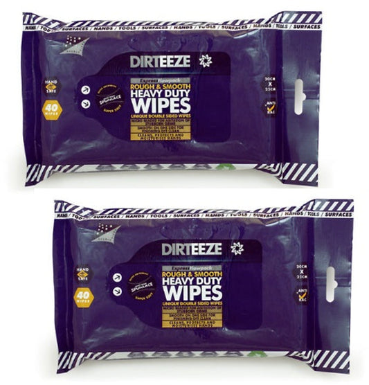 Dirteeze Rough and Smooth Scrubbing Trade Wipes, 40-Count Flowpack
