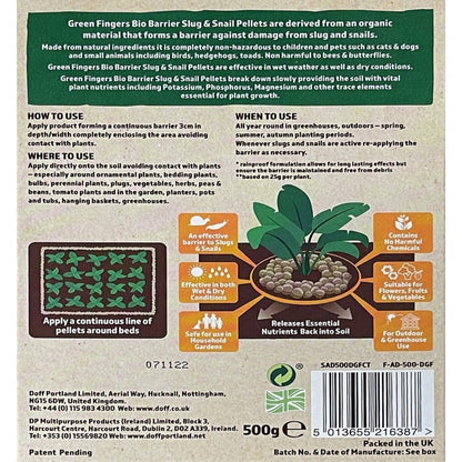 Doff Green Fingers Bio Barrier Slug & Snail Pellets 500g