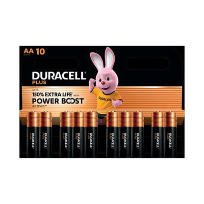 Duracell Plus AA Battery Alkaline 150% Extra Life Power Boost (Pack of 10) 5015842+
