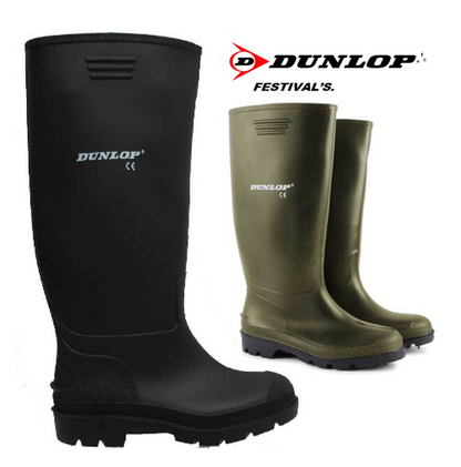 Dunlop Standard Wellies in Black 100% Waterproof {Pricemastor Range} {All Sizes}