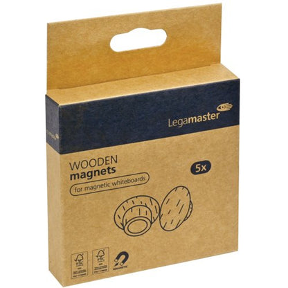 Legamaster Wooden Magnet 25mm (Pack of 5) 7-181725