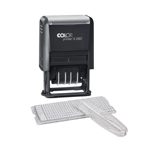 Colop Printer S260 DIY Text Date Stamp Black with Red/Blue Pad 171141