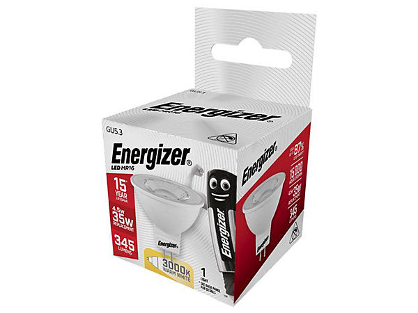 Energizer S8832 LED GU5.3 (MR16) 36 Non-Dimmable Bulb, Warm White