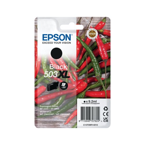 Epson 503XL Chillies Ink Cartridge High Yield Black C13T09R14010
