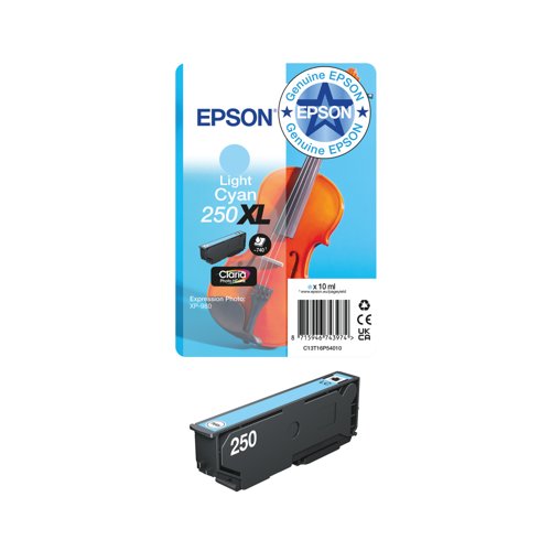 Epson 250 Violin Claria Photo HD Ink Cartridge Cyan C13T16N24010