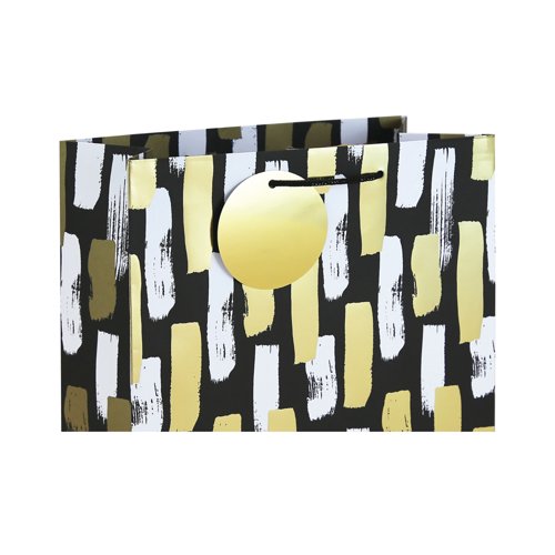 Mono Paint Strokes Gift Bag Large Black Pack of 12 37013-2C