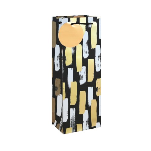 Mono Paint Strokes Bottle Bag Black Pack of 12 37013-4C
