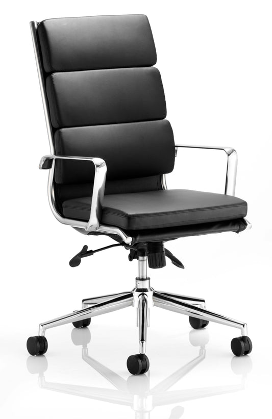 Savoy Executive High Back Chair Black Soft Bonded Leather EX000067