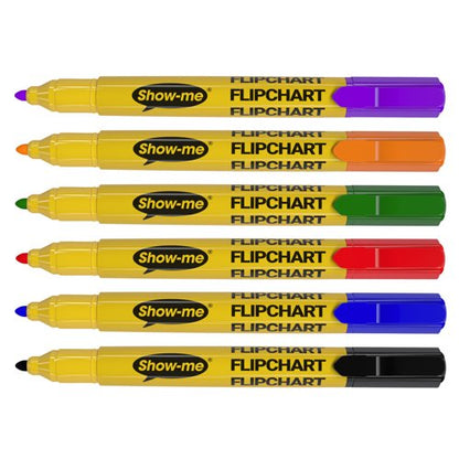 Show-me Flipchart Markers Bullet-Tip Assorted (Pack of 6) FCM6A