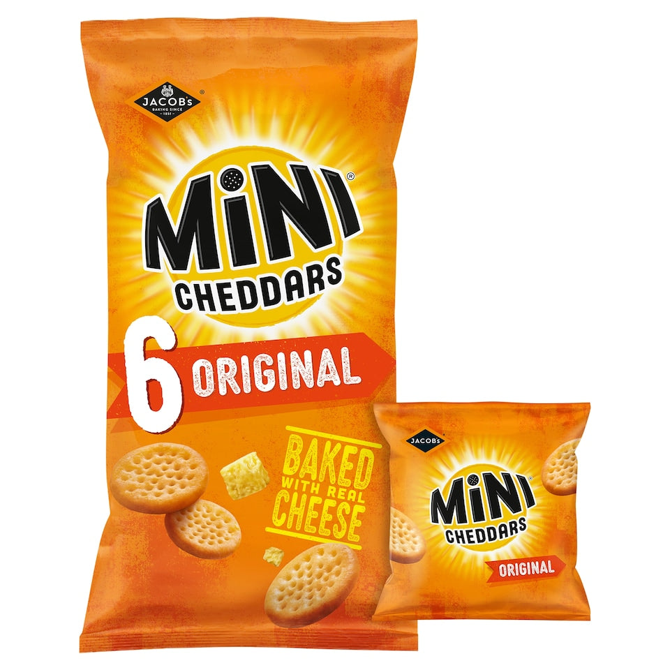 Jacob's Mini Cheddars Original Multipack Baked Snacks 6x23g {8 Pack}