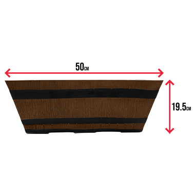 Barrel Design Tan Trough L50cm x W25.5cm x H19.5cm