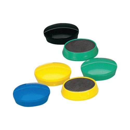 5 Star Round Plastic Covered Magnets 35mm Assorted Pack of 10 464041
