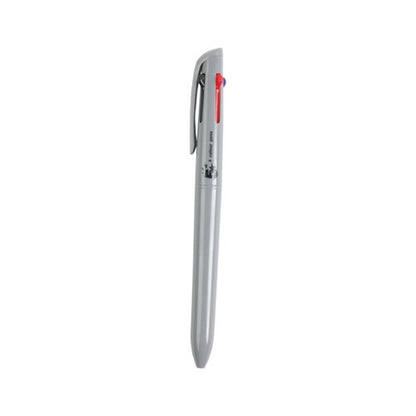 5 Star 4 Colour Ballpoint Pen Grey Barrel Black/Blue/Red/Green (Pack of 12) FS667979