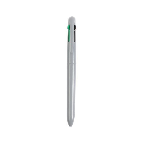 5 Star 4 Colour Ballpoint Pen Grey Barrel Black/Blue/Red/Green (Pack of 12) FS667979