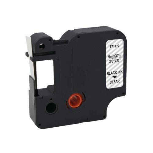 Five Star Non-OEM Replacement for Dymo 40910 Black on Clear 9mm x 7m FS671772