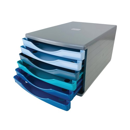 5 Star 6 Drawer Tower 180mm 6x30mm Cool Breeze/Grey FS676750