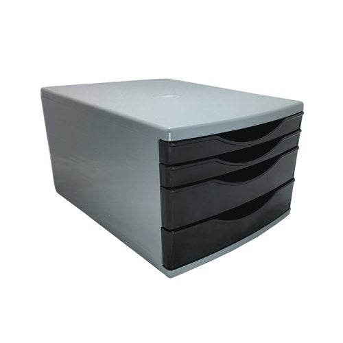 5 Star 4 Drawer Tower 180mm 2x30mm 2x60mm Classic Black/Grey FS676762