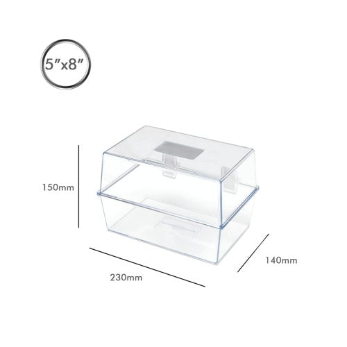5 Star Card Index Box 8x5in Crystal FS677019