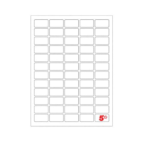 5 Star A4 Mini Sheet Labels 45.7x21.2mm Pack of 4800 FS679587