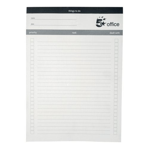 5 Star Things To Do Today Pad A4 80 Sheets 938295