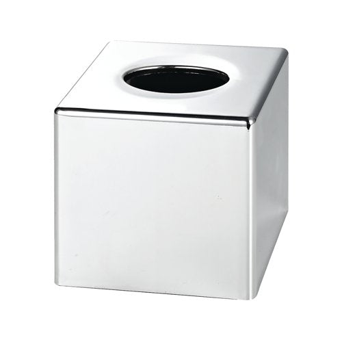 Devon Cube Tissue Box Holder Chrome (Pack of 6) 4458