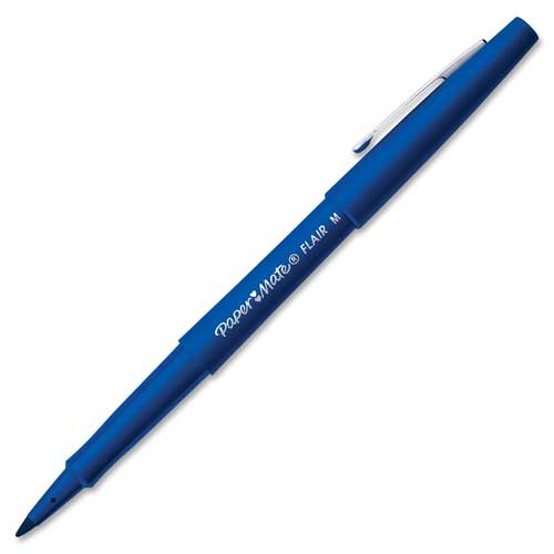 Paper Mate Flair Fibre Tip Pen Medium Point 0.7mm Blue (Pack 12) S0191013