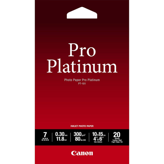 Canon PT-101 Pro Photo Paper 20 Pack 10 x 15cm - 2768B013