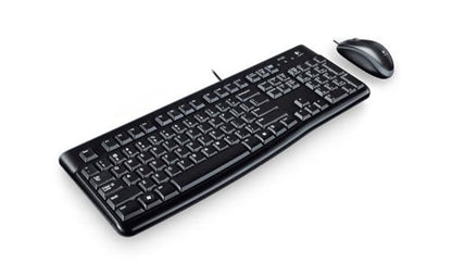 Logitech Black Mk120 Wired Keyboard And Mouse Set 920-002552