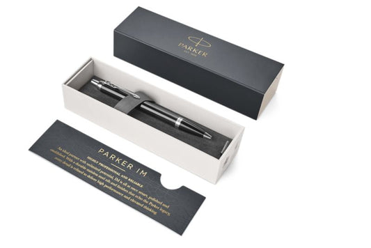 Parker IM Ballpoint Pen Black/Chrome Barrel with Blue Ink Gift Box - 1931665