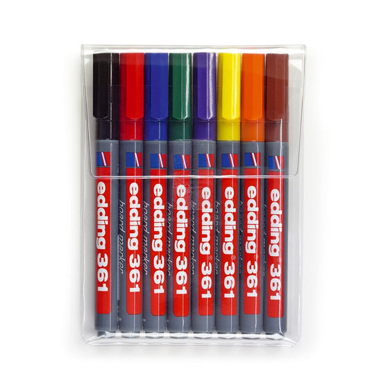 edding 361 Whiteboard Marker Bullet Tip 1mm Line Assorted Colours (Pack 8) - 4-361-8