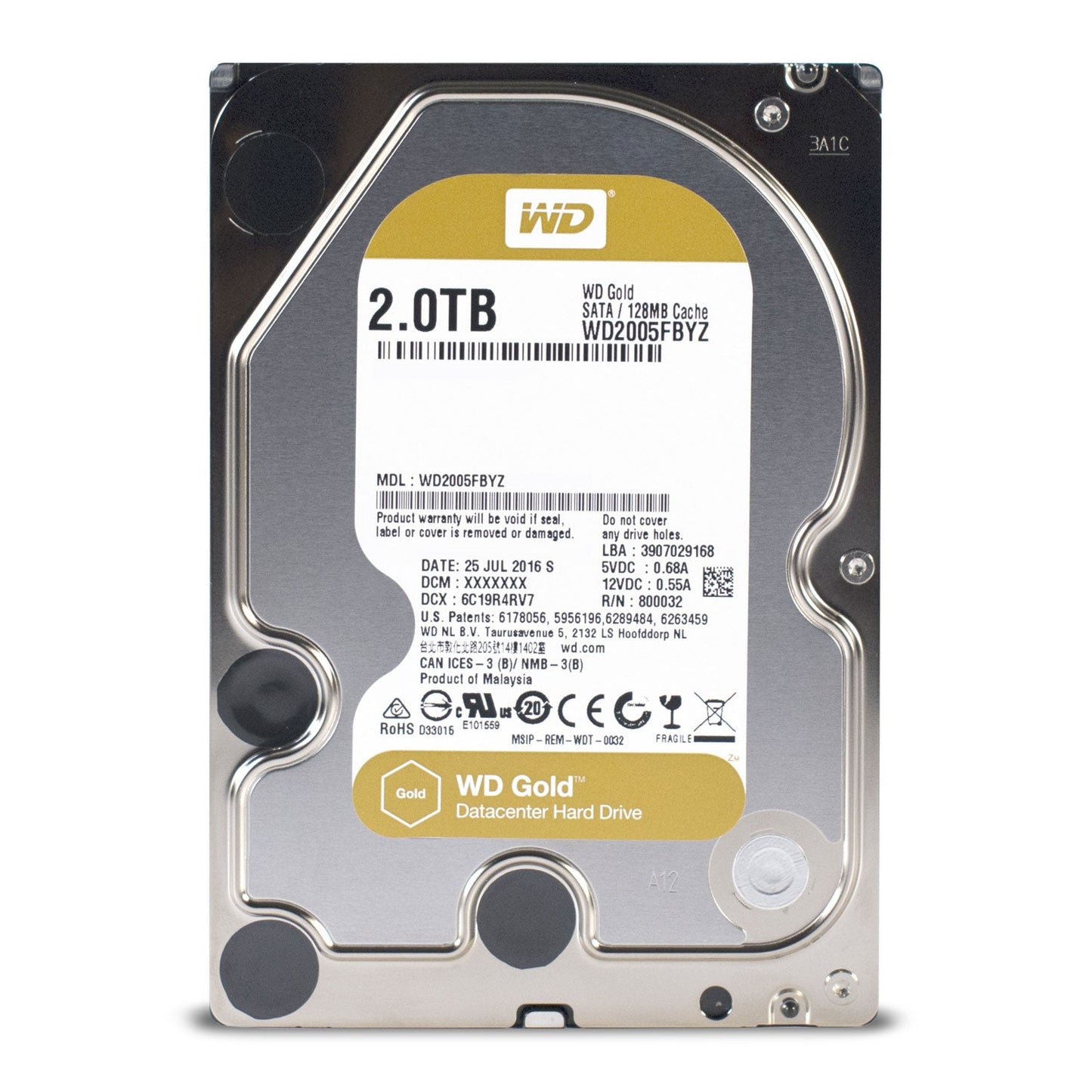 2TB Gold Datacenter SATA 3.5in Int HDD