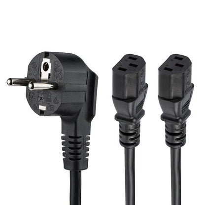 StarTech.com Power Cord Schuko CEE7 to 2x C13 2m