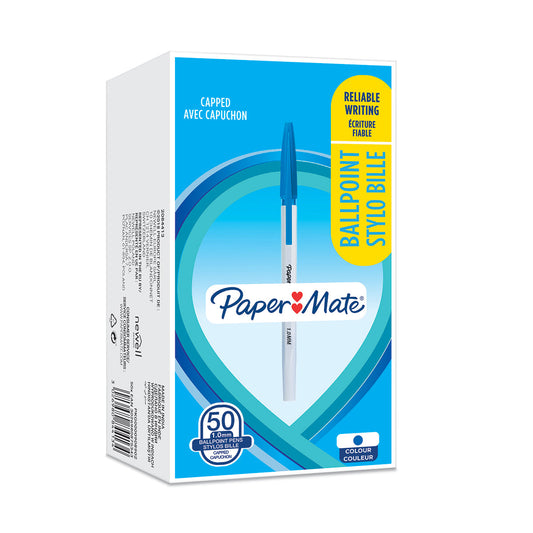 Paper Mate Stick Ballpoint Pen 1.0mm Tip 0.7mm Line Blue (Pack 50) - 2084413