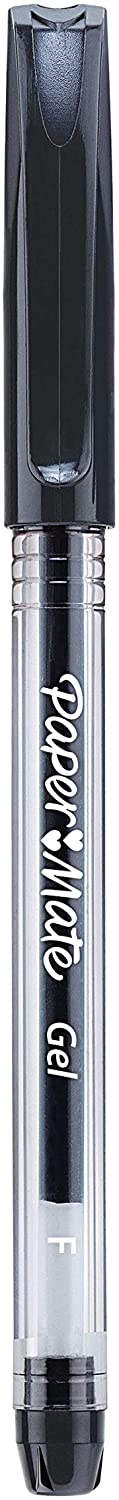 Paper Mate Gel Stick Ballpoint Pen 0.5mm Tip 0.3mm Pen Black (Pack 12) - 2084375